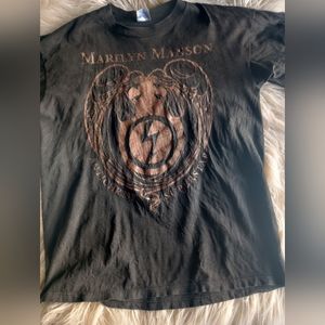 VINTAGE Marilyn Manson 1997 gold and black tour shirt